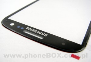 Szybka, szkło wyświetlacza do Samsung Galaxy S3 i9300 czarny z wymianą