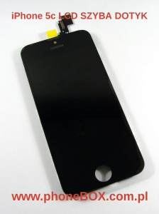 Naprawa, wymiana wyświetlacza LCD dotyku w telefonie iPhone 5c czarny